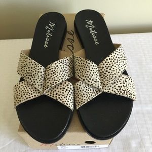 Matisse “Wise” B & W Hair-calf Sandals SZ 10 BNIB!